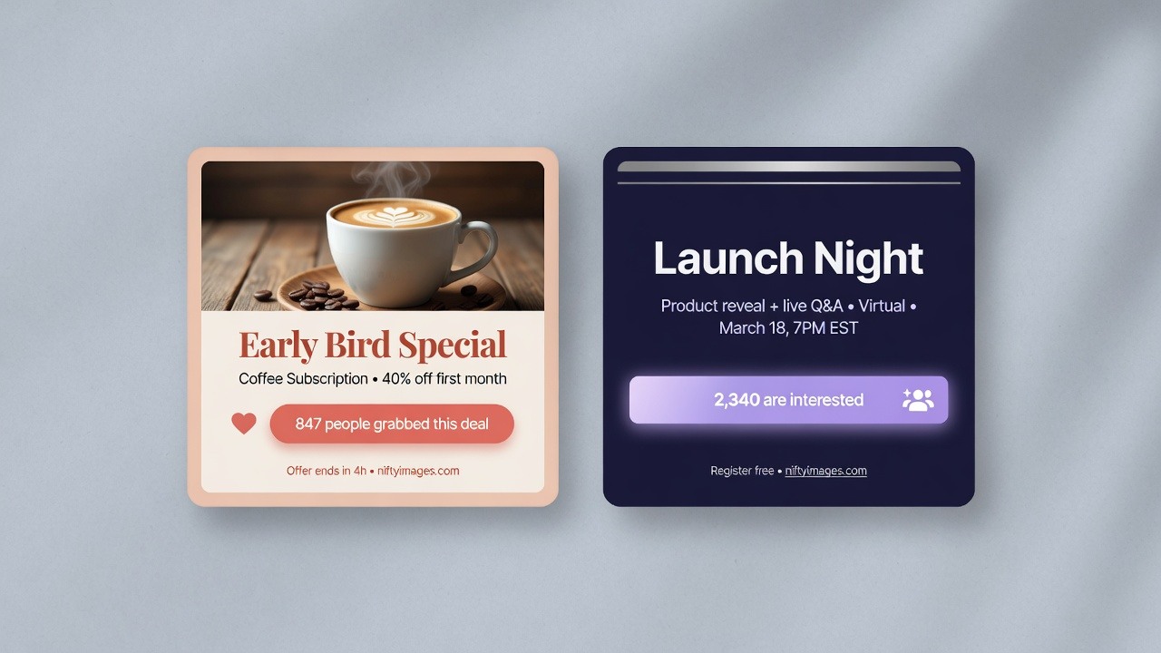 Two Social Signals use cases: early-bird offer and event interest counter